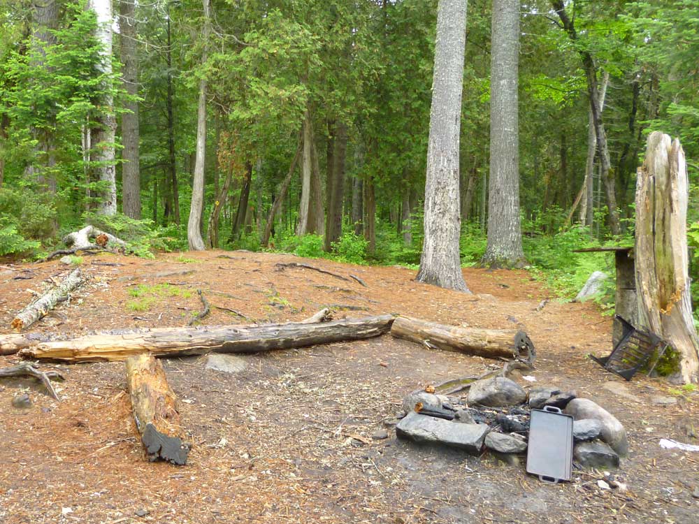Moccasin Lake in Algonquin Park Campsite 1 Fire Pit and Seating