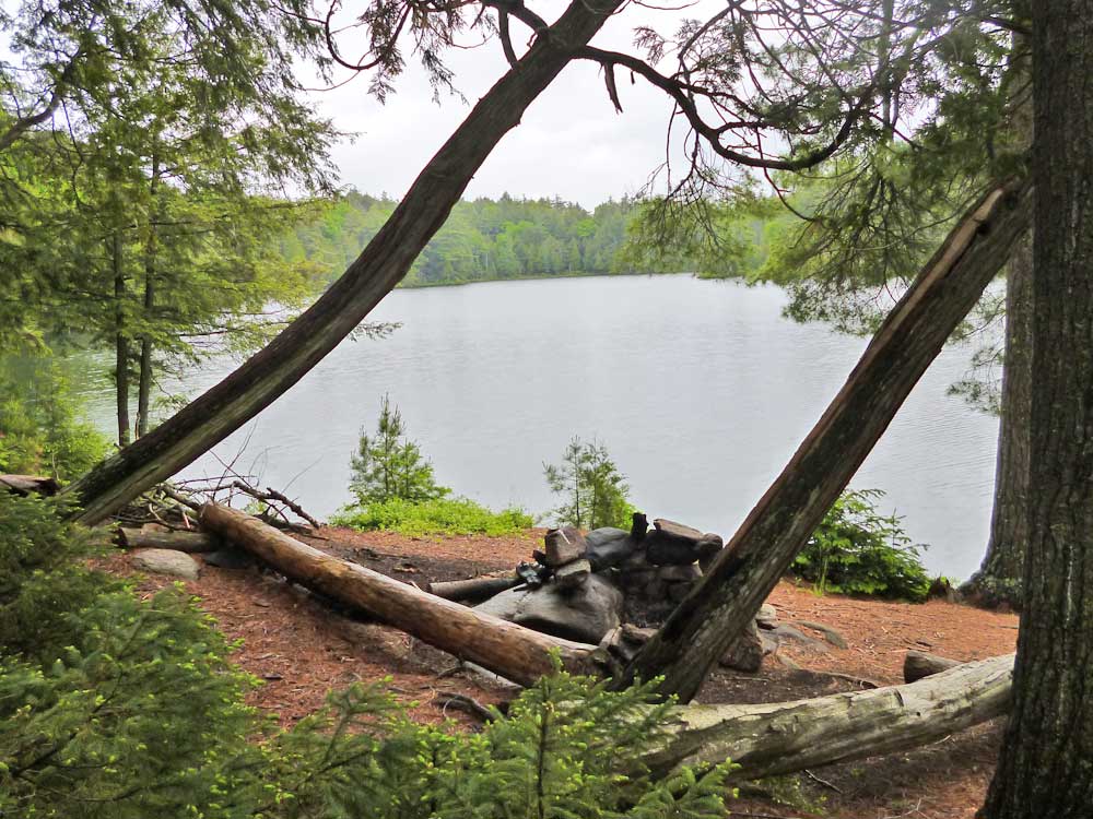 Wenona Lake in Algonquin Park Campsite 1 Fire Pit and Seating