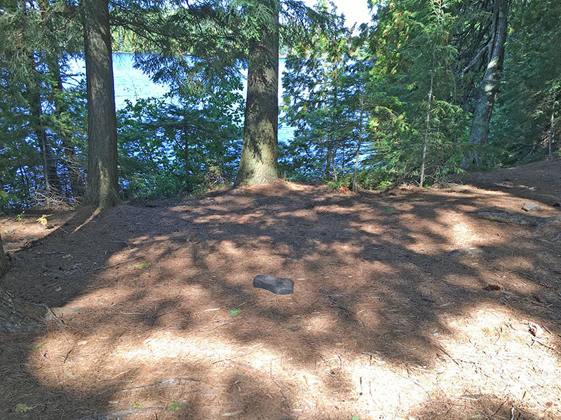 Burntroot Lake Campsite #13 flat tent spot
