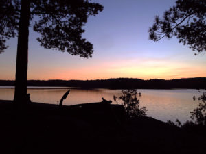 Sunset on Anchor Island at Burntroot Lake in Algonquin Park
