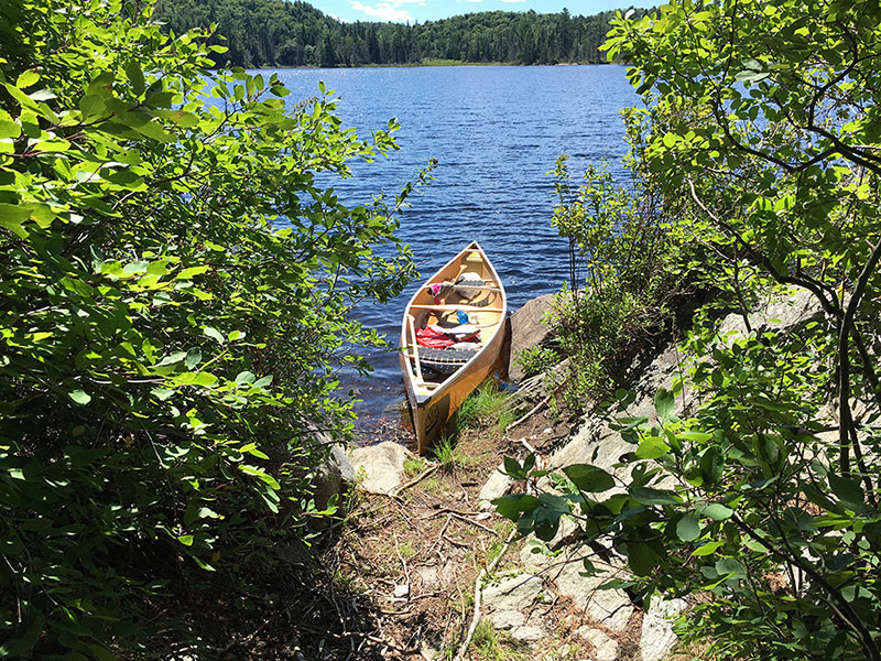 Queer Lake campsite #6 canoe landing