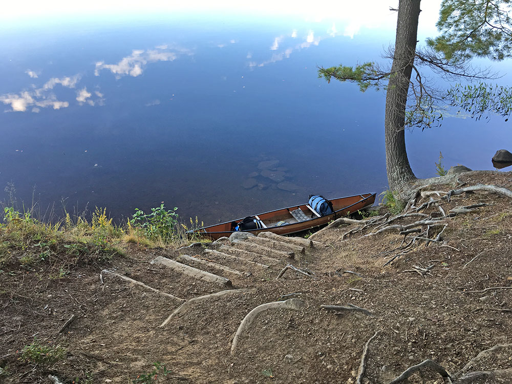 White Trout Lake Campsite #9 steep canoe landing