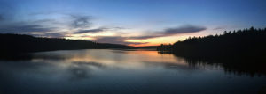 Sunrise colours starting to show on Lake Louisa