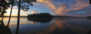 My sunrise view on Burnt Island Lake