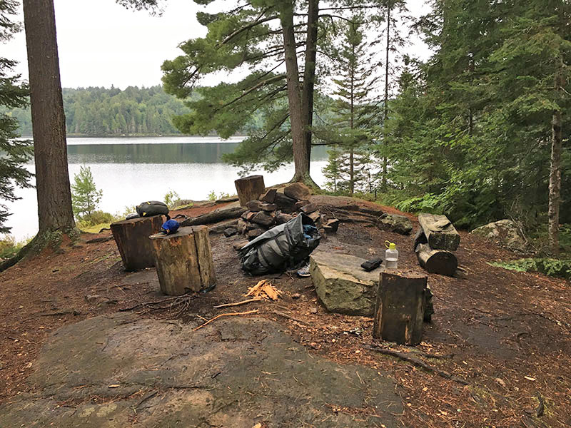 Interior view of the north campsite on Pardee Lake in Algonquin Park