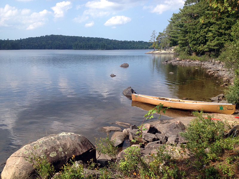 Maple Lake campsite #4 canoe landing