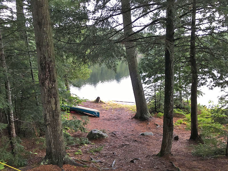 Pardee Lake campsite #1 view to canoe landing