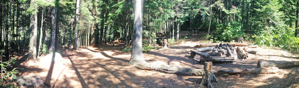 Raven Lake campsite #2 interior panorama of campsite