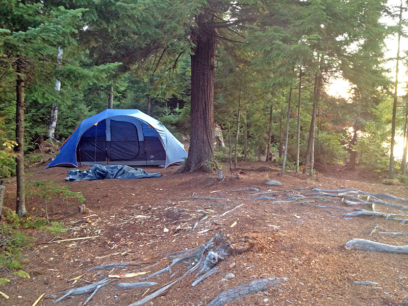 Three Mile Lake campsite #10 tent spots
