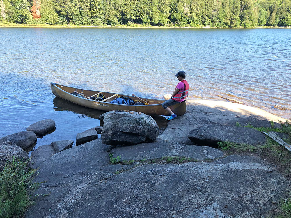 Lake Louisa campsite #6 canoe landing