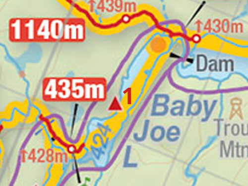 Map of campsites on Baby Joe Lake in Algonquin Park