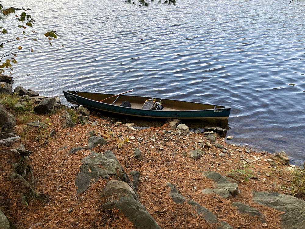 Inaccessible canoe landing for campsite #10 on Ragged Lake in Algonquin Park