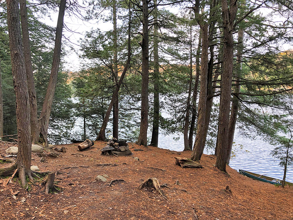 Interior of campsite #10 on Ragged Lake facing the water