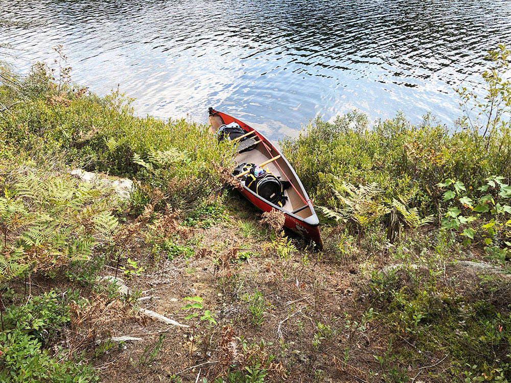 Kirkwood Lake Algonquin Park campsite 2 secondary canoe landing