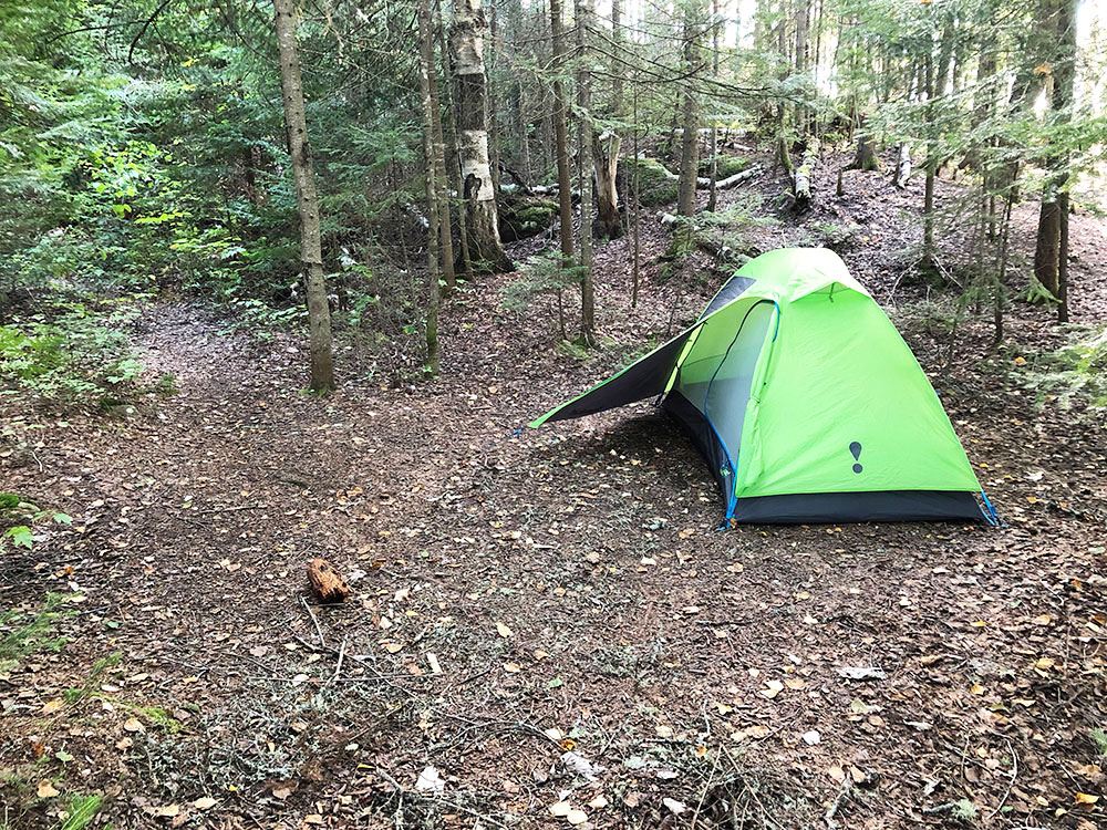 McGarvey Lake Algonquin Park campsite 2 tent spot 2
