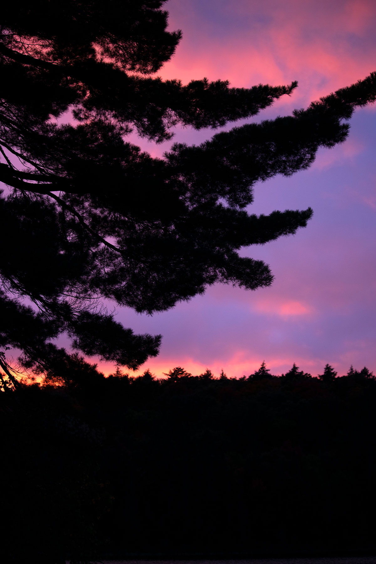 Sunset on Head Lake in Algonquin Park September 2021