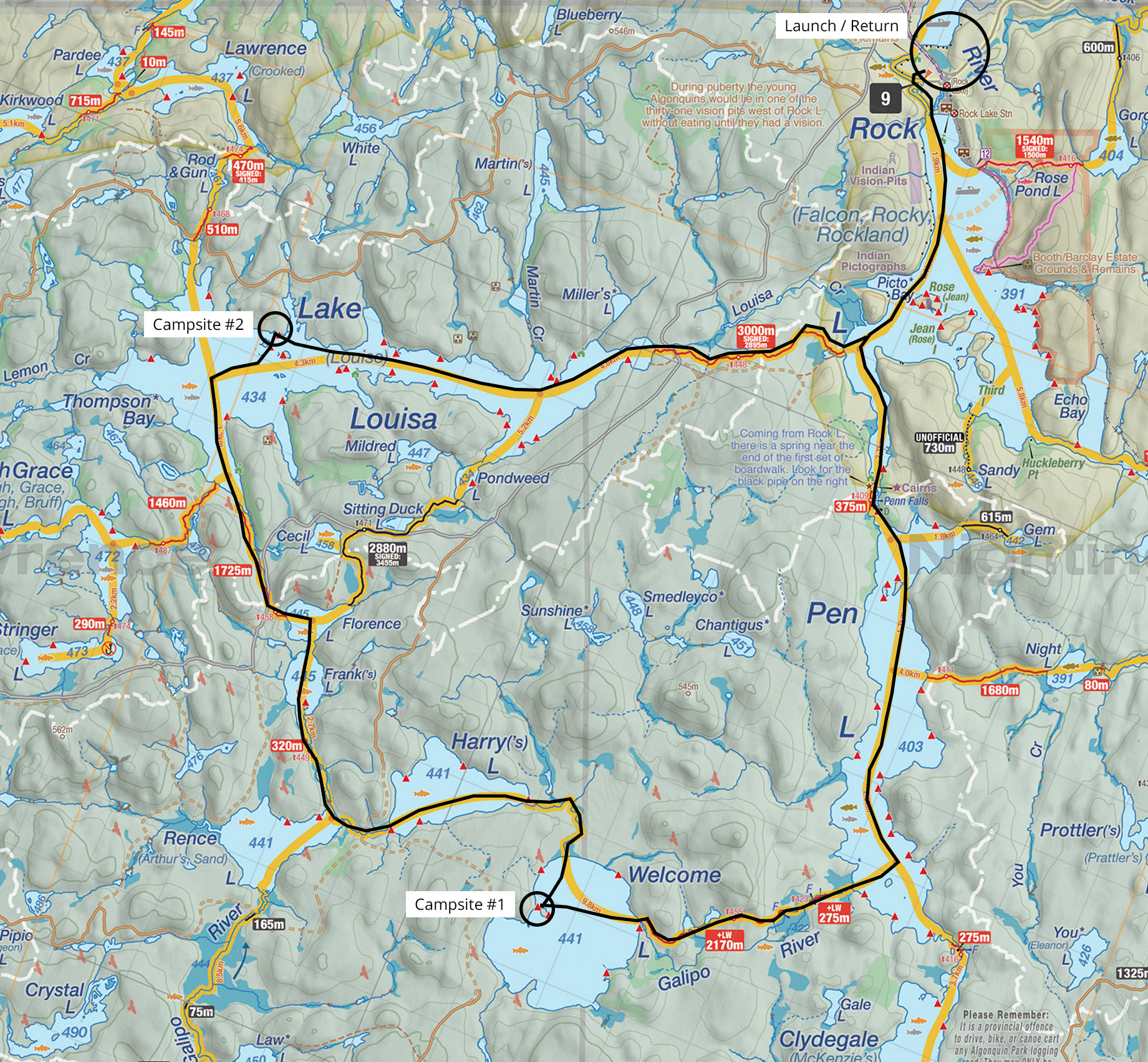 Trip Reports Rock Lake Loop Map and Details