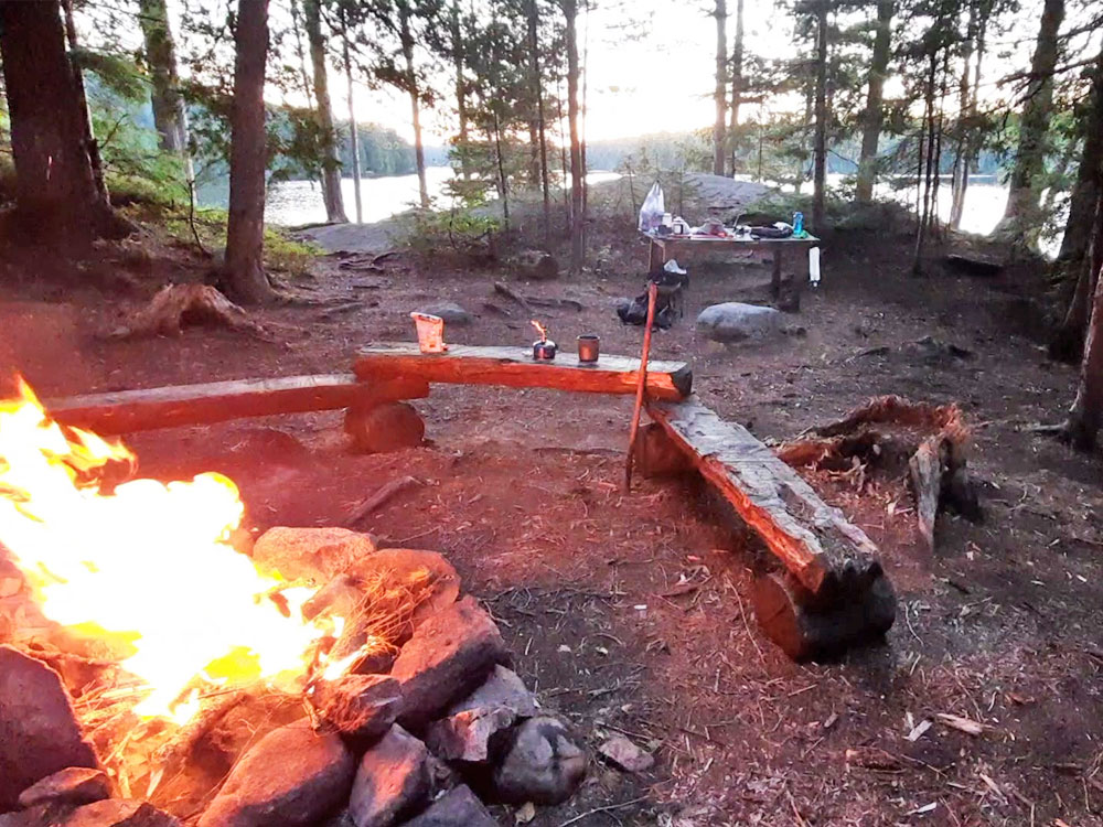 Galeairy Lake Algonquin Park Campsite 9 Guest Submission Fire Pit and Seating Area