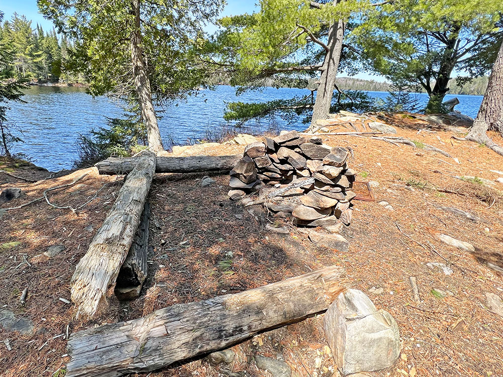 Joe Lake Algonquin Park Campsite 12 Fire Pit and Seating