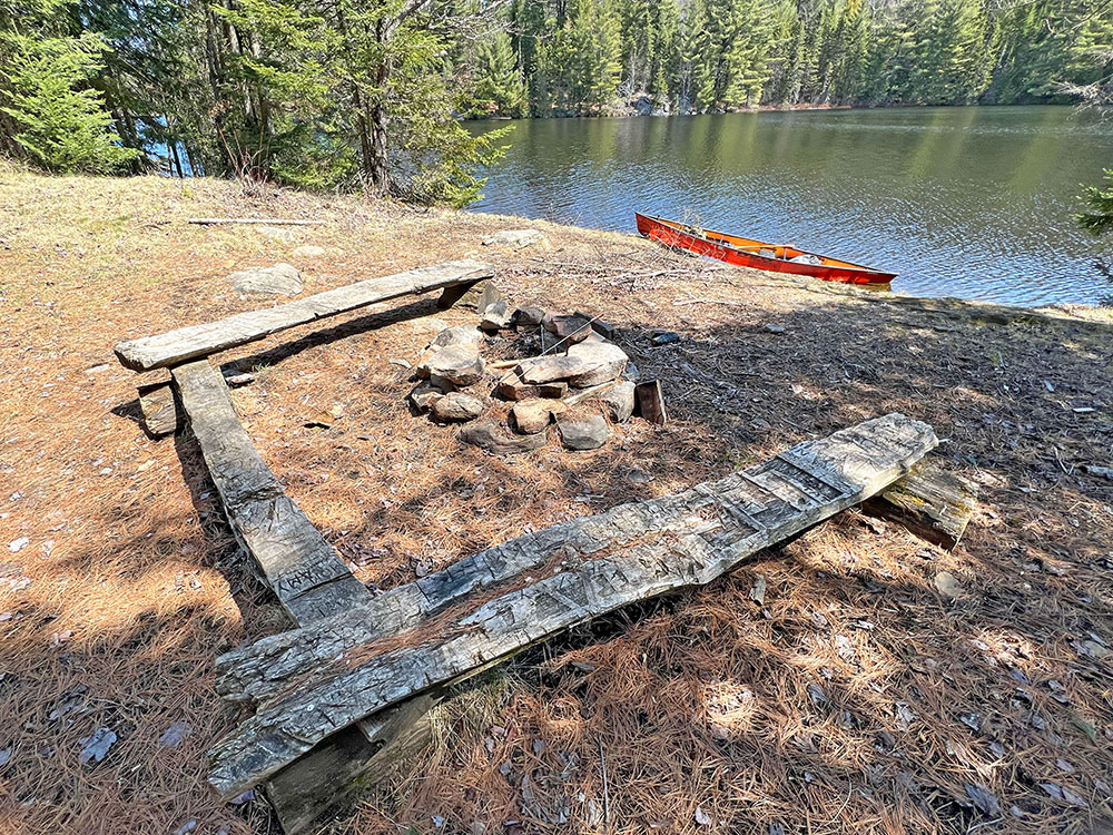 Joe Lake Algonquin Park Campsite 9 Fire Pit and Seating