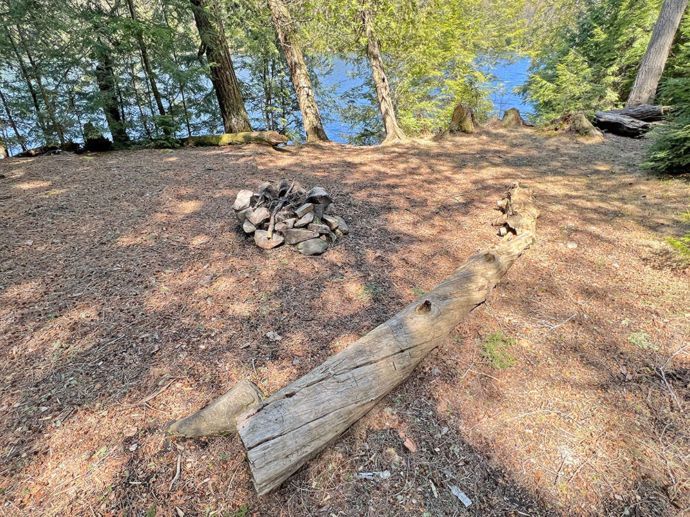 Little Island Lake Algonquin Park Campsite 2 Fire Pit and Seating