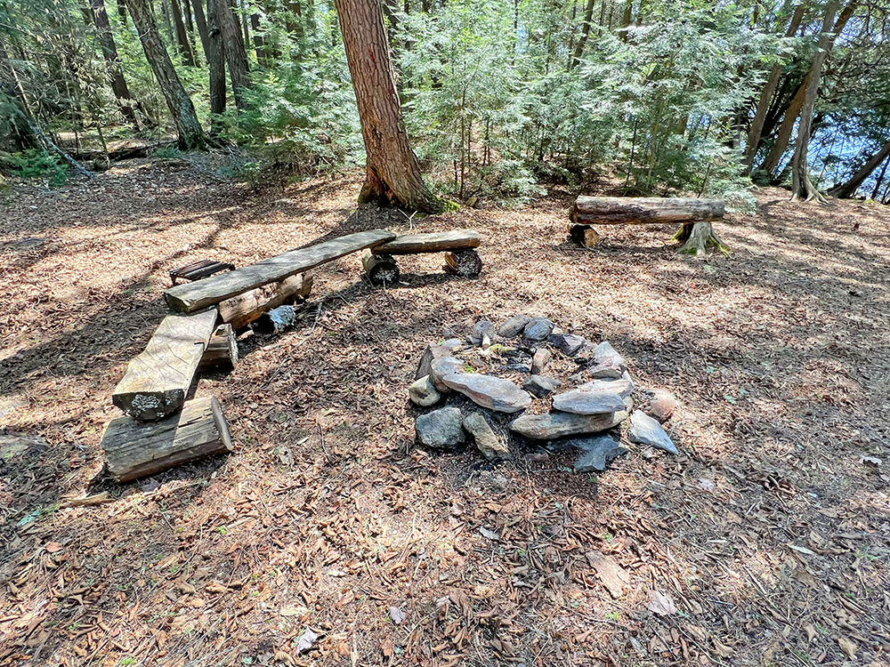 Little Island Lake Algonquin Park Campsite 3 Fire Pit and Seating v1
