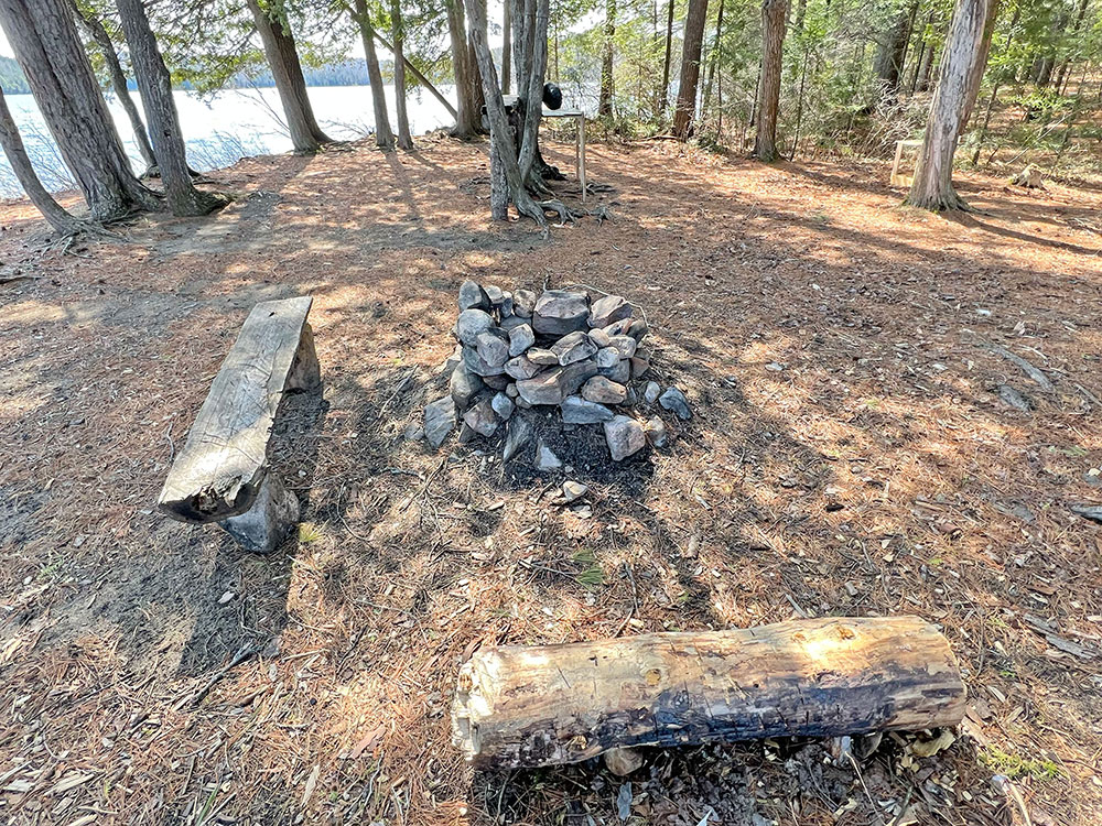 Rock Lake Algonquin Park Campsite 14 Fire Pit and Seating