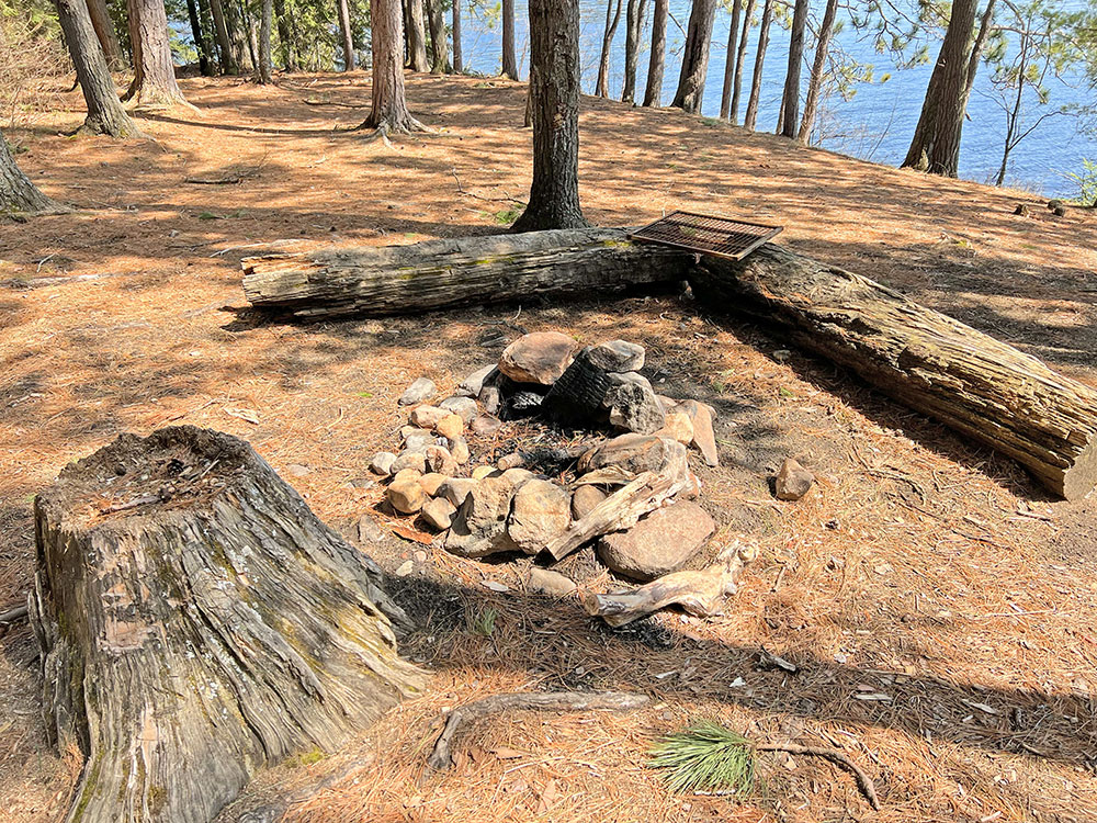 Rock Lake Algonquin Park Campsite 17 Fire Pit and Seating