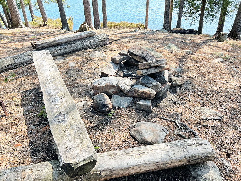 Rock Lake Algonquin Park Campsite 18 Fire Pit and Seating