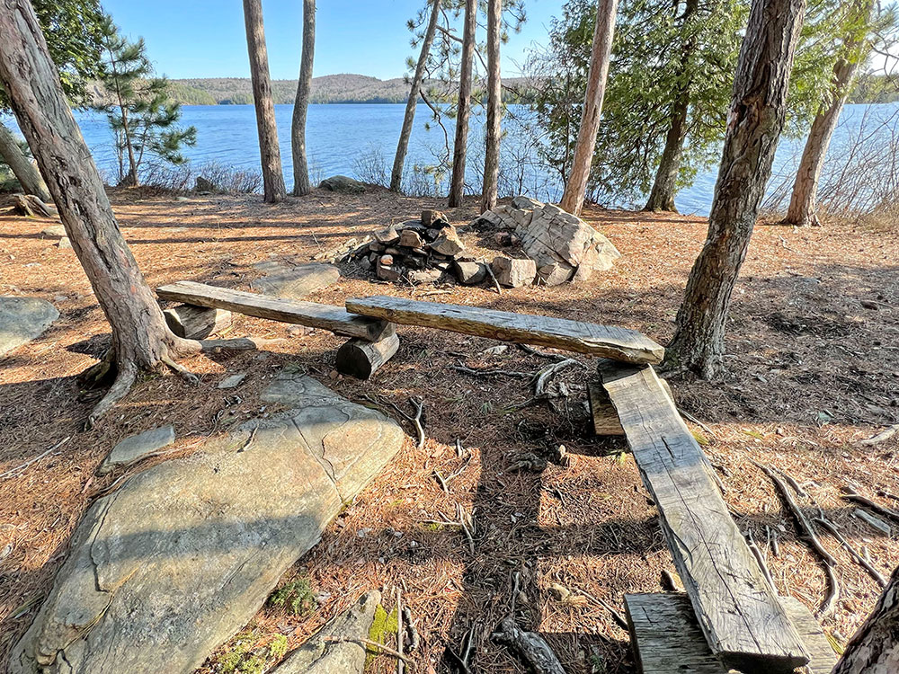Rock Lake Algonquin Park Campsite 3 Fire Pit and Seating