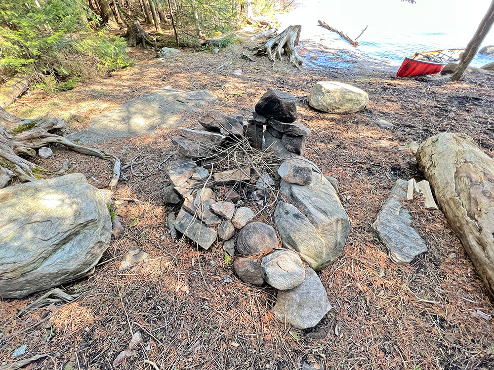 Rock Lake Algonquin Park Campsite 7 Fire Pit and Seating