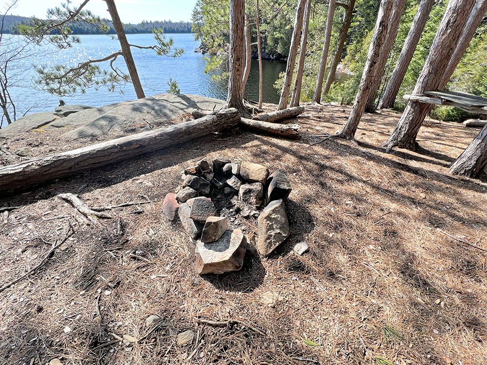 Rock Lake Algonquin Park Campsite 9 Fire Pit and Seating