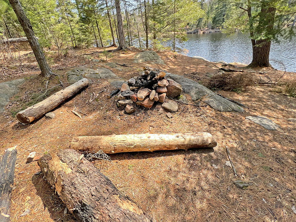 Tom Thomson Lake Algonquin Park Campsite 1 Fire Pit and Seating