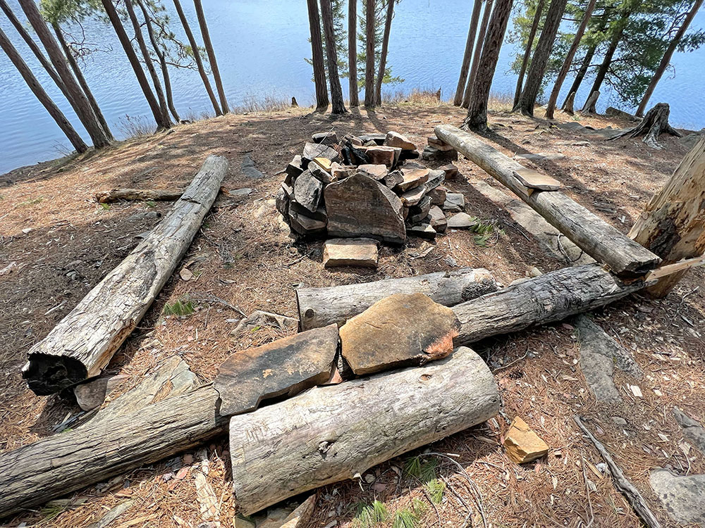 Tom Thomson Lake Algonquin Park Campsite 3 Fire Pit and Seating