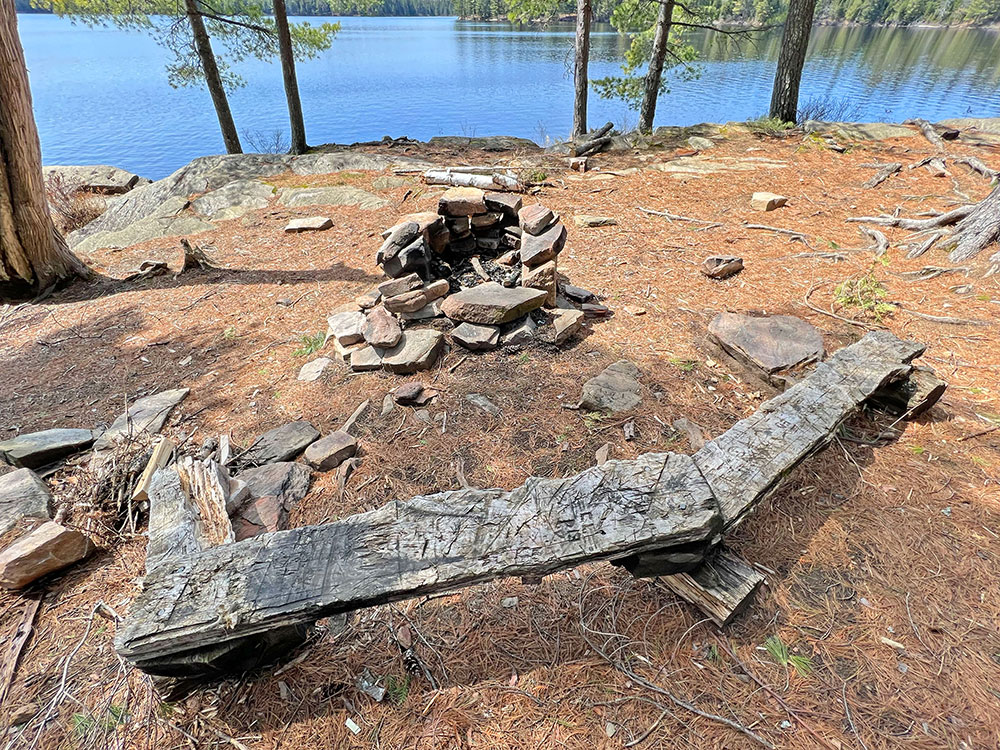 Tom Thomson Lake Algonquin Park Campsite 4 Fire Pit and Seating