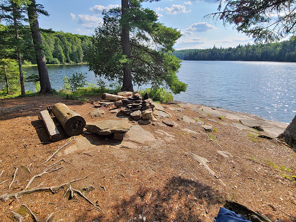 Lake Louisa in Algonquin Park Campsite 8 Fire Pit and Seating