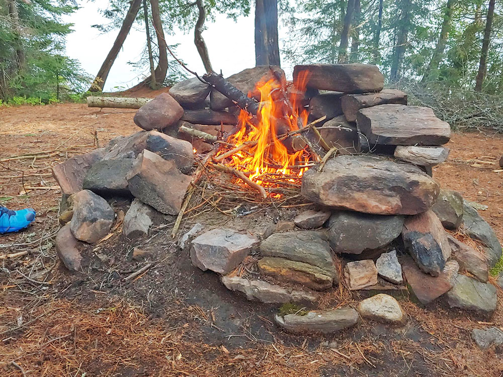 Red Rock Lake in Algonquin Park Campsite 2 Fire Pit and Seating