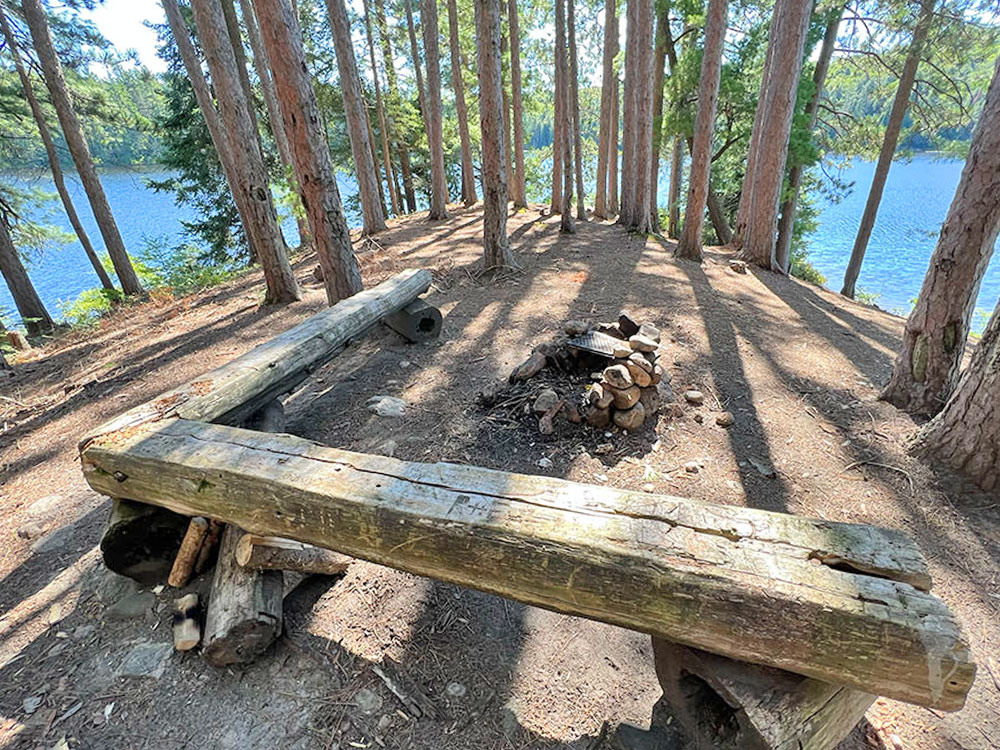 Big Thunder Lake in Algonquin Park Campsite 1 Fire Pit and Seating
