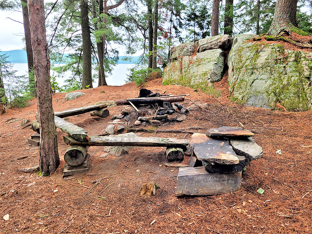 Big Trout Lake Algonquin Park Campsite 31 Fire Pit and Seating Area