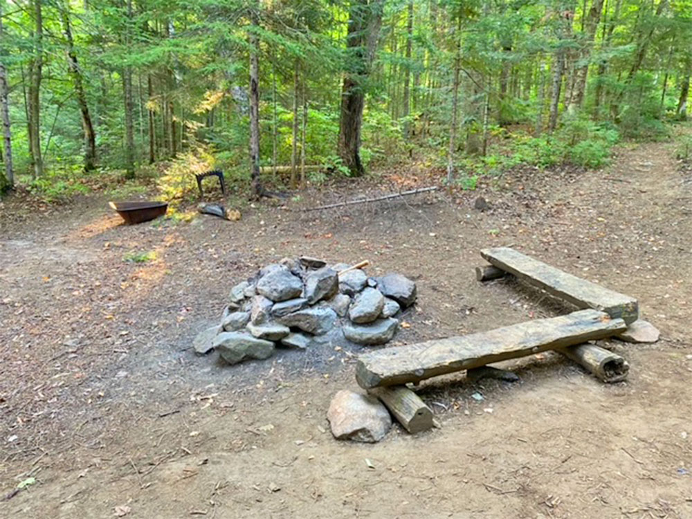 Burnt Island Lake Algonquin Park Campsite 35 Fire Pit and Seating