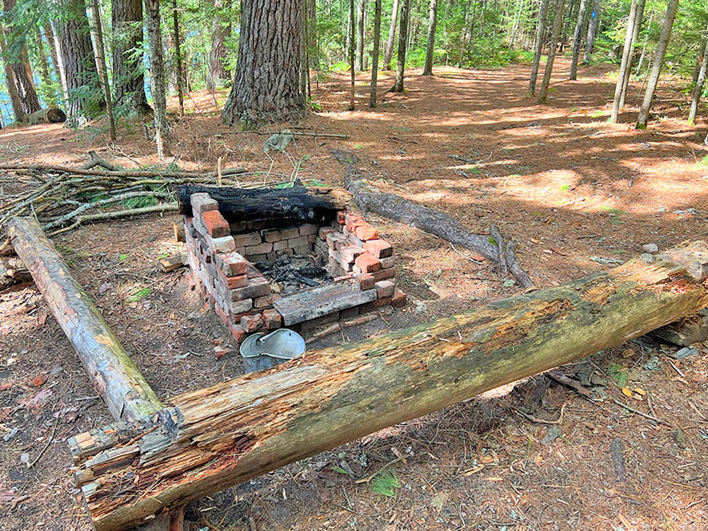 Club Lake in Algonquin Park Campsite 1 Fire Pit and Seating