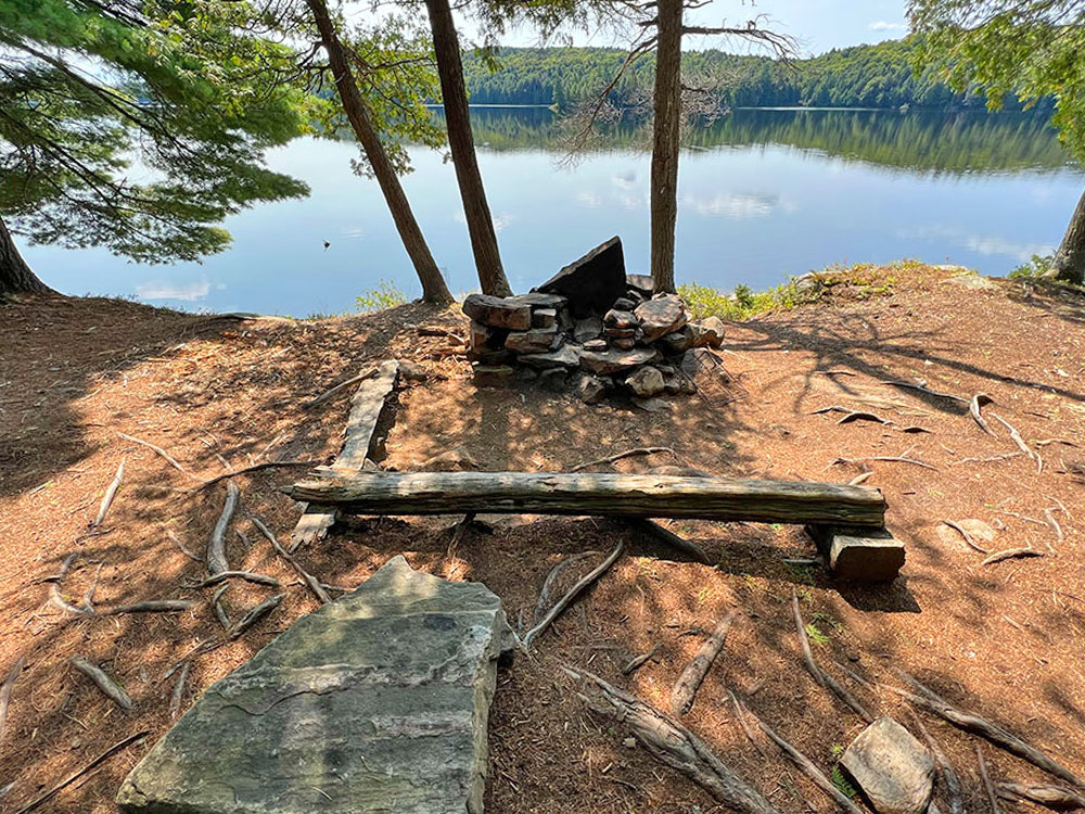 Erables Lake in Algonquin Park Campsite 4 Fire Pit and Seating