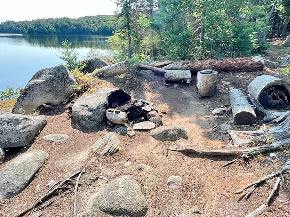 Erables Lake in Algonquin Park Campsite 5 Fire Pit and Seating