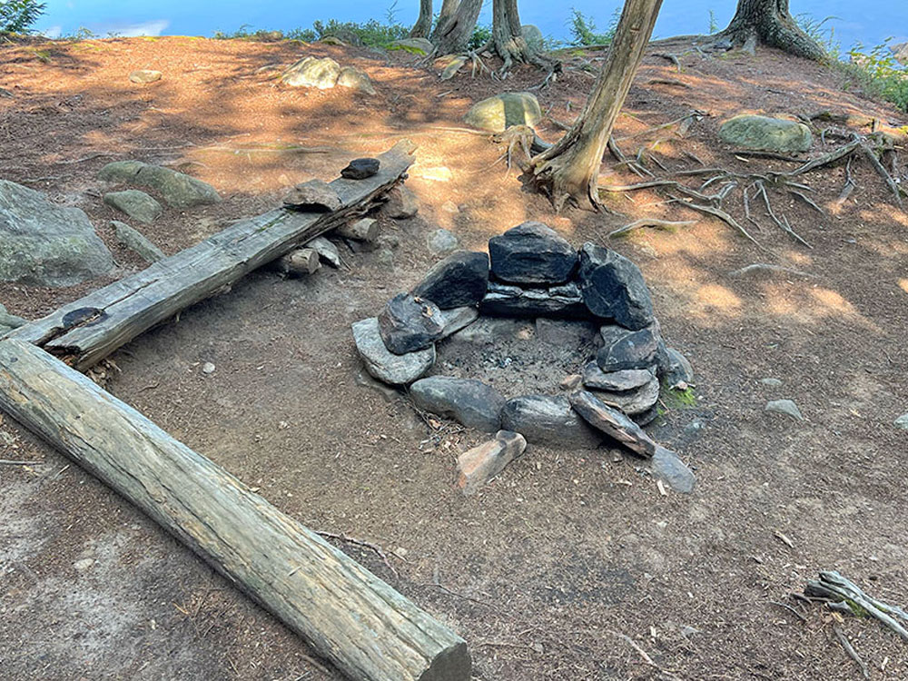 Erables Lake in Algonquin Park Campsite 6 Fire Pit and Seating