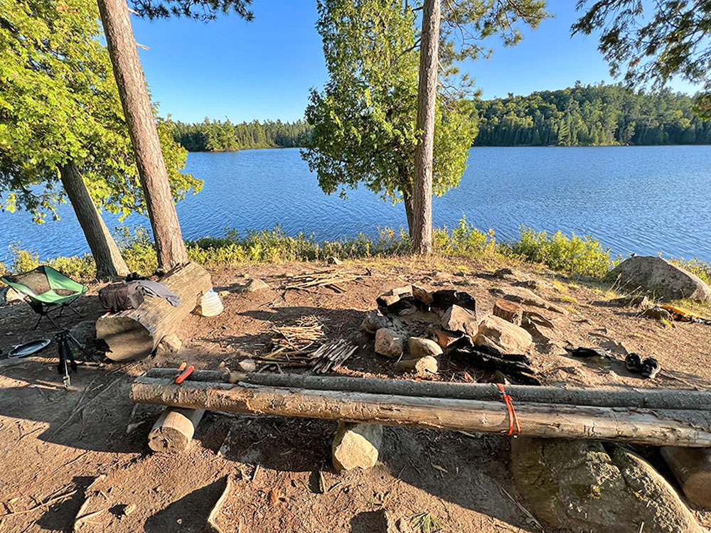 Erables Lake in Algonquin Park Campsite 7 Fire Pit and Seating