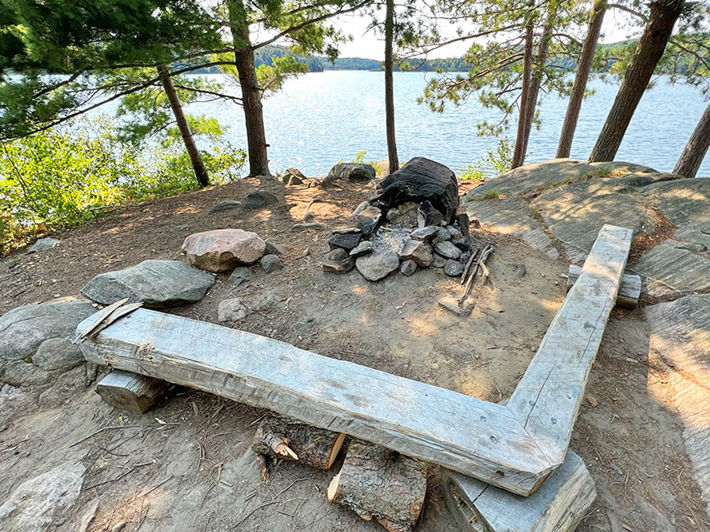 Kiosk Lake in Algonquin Park Campsite #15 Fire Pit and Seating