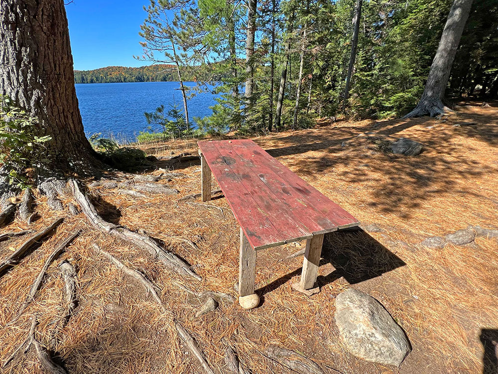 Lake Opeongo South Arm in Algonquin Park Campsite 29 Table