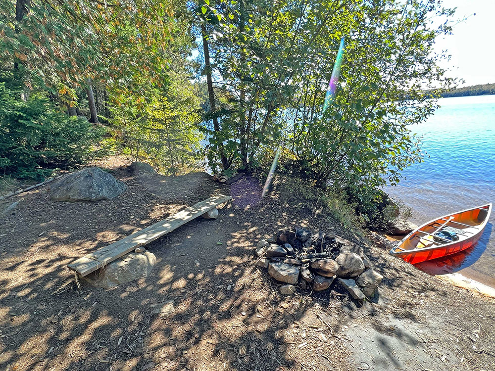 Lake Opeongo South Arm in Algonquin Park Campsite 33 Fire Pit and Seating