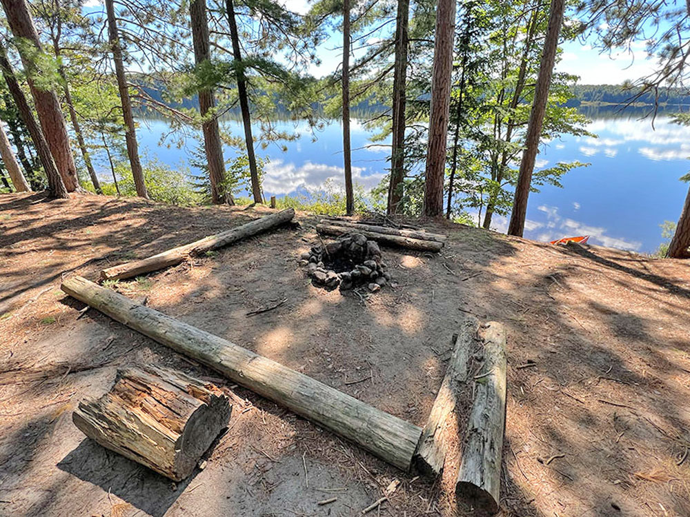 Maple Lake in Algonquin Park Campsite 1 Fire Pit and Seating