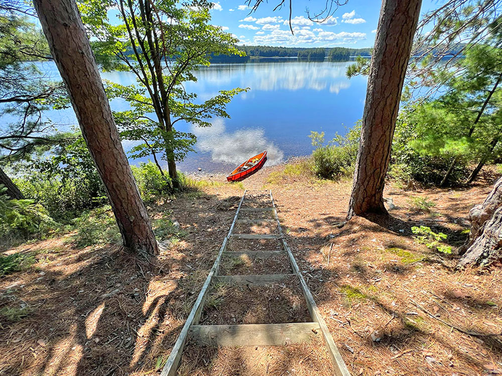 Maple Lake in Algonquin Park Campsite 1 Stairs to Campsite v2